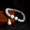 Jade & Freshwater Pearl Lotus Bracelet