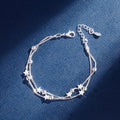 Layered Silver Star Bracelet