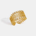Leo Gold Crystal Mesh Ring