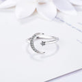 Moon & Star Sterling Silver Ring