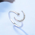 Moon & Star Sterling Silver Ring