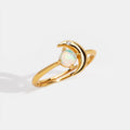 Opal Crescent Moon Ring