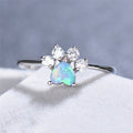 Opal & Crystal Paw Ring