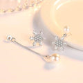 Pearl & Crystal Snowflake Earrings