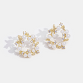 Pearl & Crystal Wreath Earrings