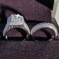 Ring Free - Luxury 925 Silver Wedding Bridal Ring Set FHR001