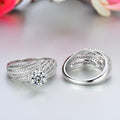 Ring 925 sterling silver luxury brand wedding ring set FHR017