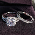 Ring S925 Sterling Silver Wedding Rings Set FHR015