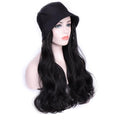 Fashionholla Black Baseball Cap with Body Wavy Hair Wig