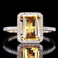 Ring 7 925 Silver Luxury Crystal CZ Stone Ring Boho Ring - FHR095