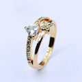 Ring Cute Sweet Love Heart Butterfly Rings Inlaid Zircon Trendy Bowknot Flower Women Rings FHR061