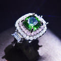 Ring Resizable / 6 Luxury Water-drop Square Multi-Color Cubic Zircon Crystal Rings - FHR089