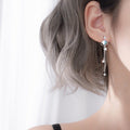 Silver Galaxy Drop Earrings