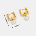 Square Hoop & Pearl Drop Earrings